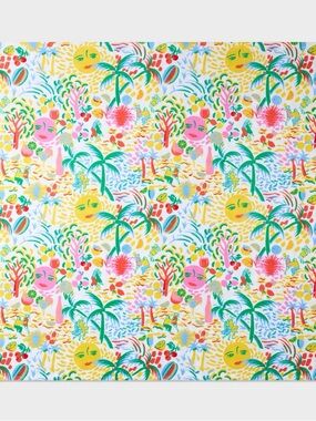 Colorful Tropical Print Two Person Beach Towel - Multicolor